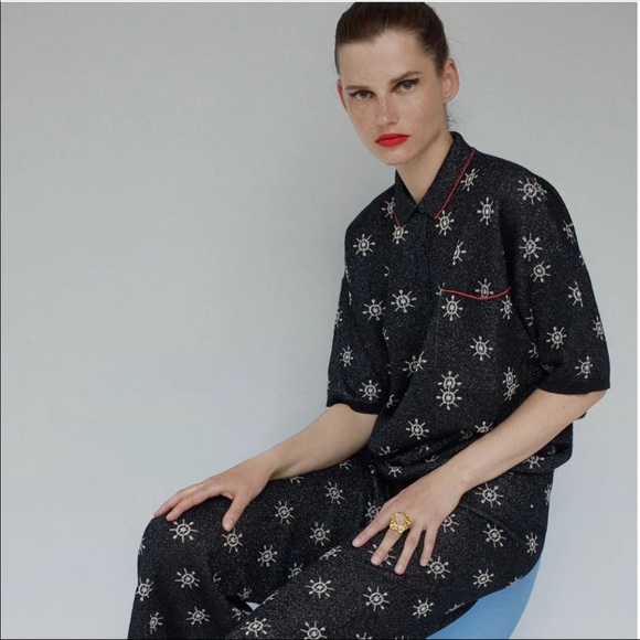 Zara Printed Sweater Top - Picture 4 of 13